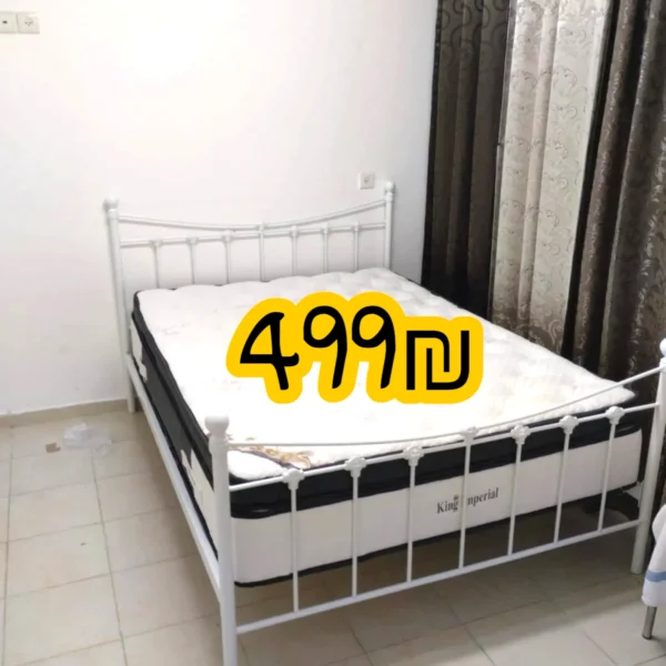 מיטה זוגית ברזל צבע לבן בזול - אליס