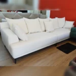 ספה מפנקת AMORE צבע שמנת רגליים גבוהות (4)