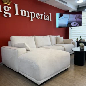 ספה פינתית מילוי נוצות 3 חלקים צבע שמנת - בליסימו