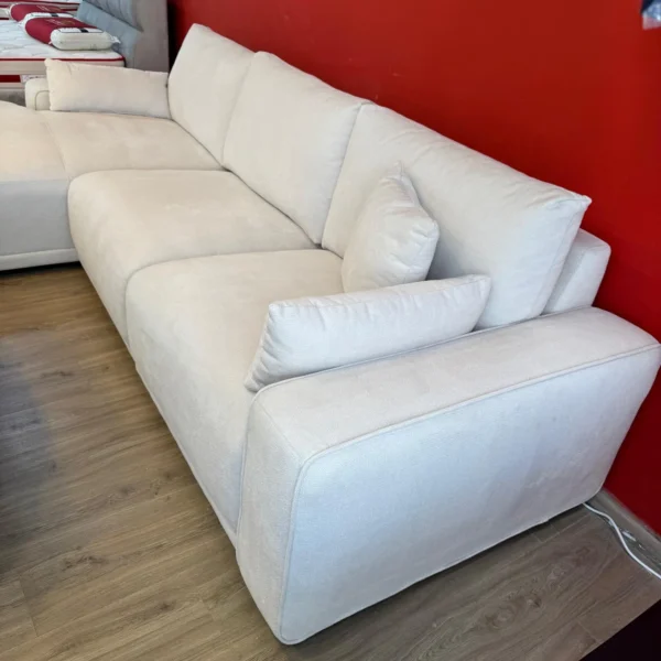 ספה פינתית מילוי נוצות 3 חלקים צבע שמנת - בליסימו