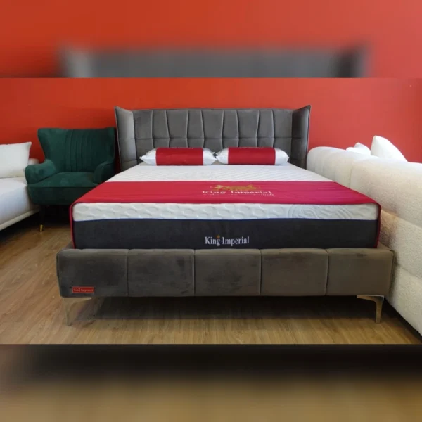 מיטה זוגית מריוט צבע אפור גליים גבוהות - חזקה