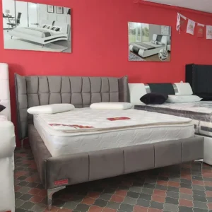 מיטה זוגית רגליים גבוהות צבע אפור - מריוט