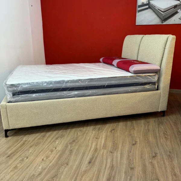 ⁦מיטה וחצי דגם זוהר מבד בוקלה+ארגז - קפה⁩ – תמונה ⁦3⁩