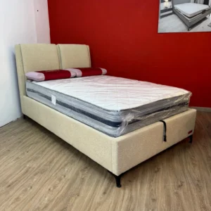 מיטה וחצי דגם זוהר מבד בוקלה+ארגז - קפה