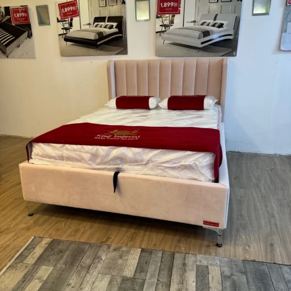 ⁦מיטה זוגית Dubai ורוד עם ארגז מצעים⁩ – תמונה ⁦3⁩