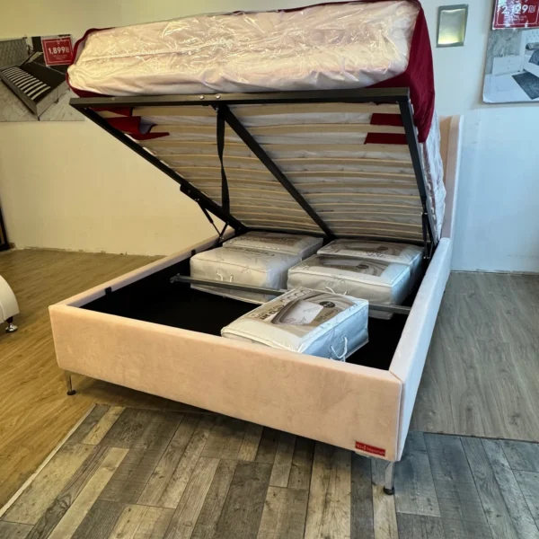 ⁦מיטה זוגית Dubai ורוד עם ארגז מצעים⁩ – תמונה ⁦5⁩