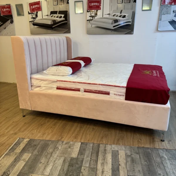 ⁦מיטה זוגית Dubai ורוד עם ארגז מצעים⁩ – תמונה ⁦2⁩