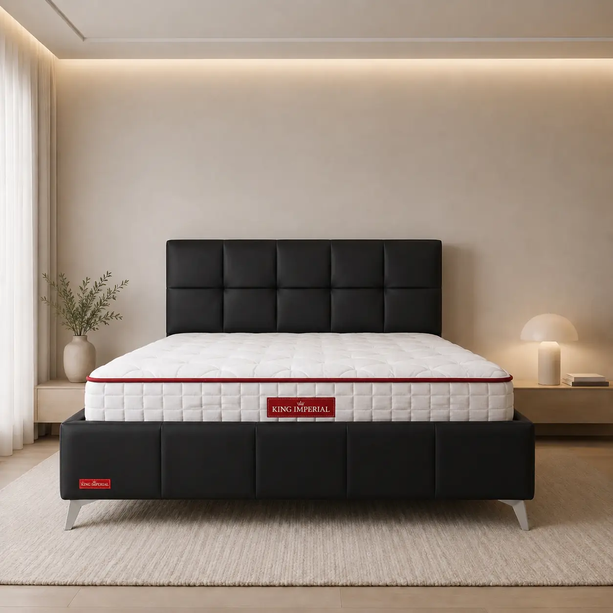 מיטה זוגית מדמוי עור עם ארגז מצעים – Prestige ‏140×190 / 160×200