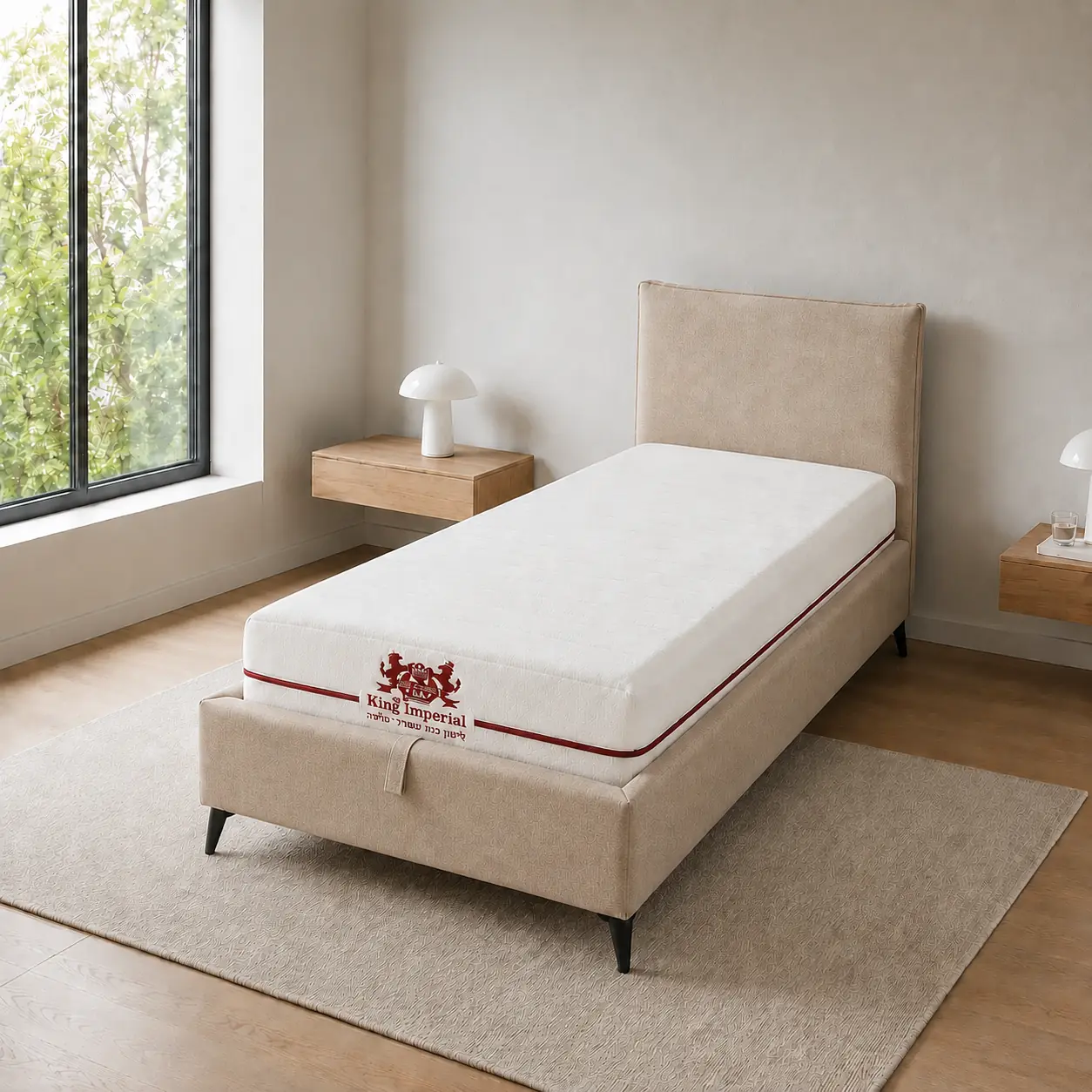 מיטת יחיד שרה 90×190 עם ארגז מצעים – אפור או קפוצ׳ינו