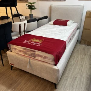 מיטת יחיד שרה 90×190 עם ארגז מצעים – אפור או קפוצ׳ינו